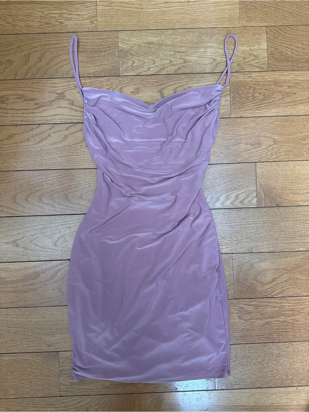 Lilac Cowl Neck Mini Dress